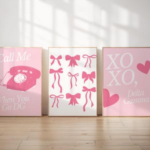 Delta Gamma Digital Prints | Delta Gamma Prints | Sorority Posters | Sorority Digital Prints | Pink | Set of 3 | Instant Download