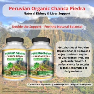 Organic Chanca Piedra Capsules: Kidney, Liver & Gallbladder Support - 240 Count