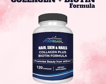 Collagen + Biotin Formula, Hair, Skin & Nails Supplement, Supports Natural Beauty
