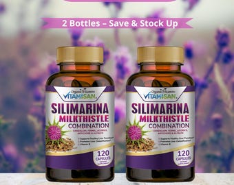 2 Bottles – Silimarina Milk Thistle Supplement | Herbal Liver Support with Vitamin B | Bundle Pack