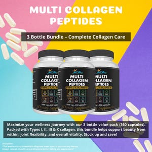 Multi Collagen Peptides – 3 Bottle Bundle – Complete Collagen Care