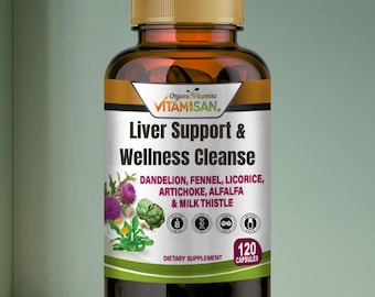 Liver Support & Herbal Detox Formula – Milk Thistle, Dandelion, Artichoke – 120 Capsules