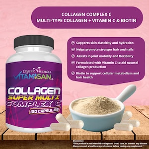 Collagen Complex C | Multi-Type Collagen + Vitamin C & Biotin | 120 Capsules