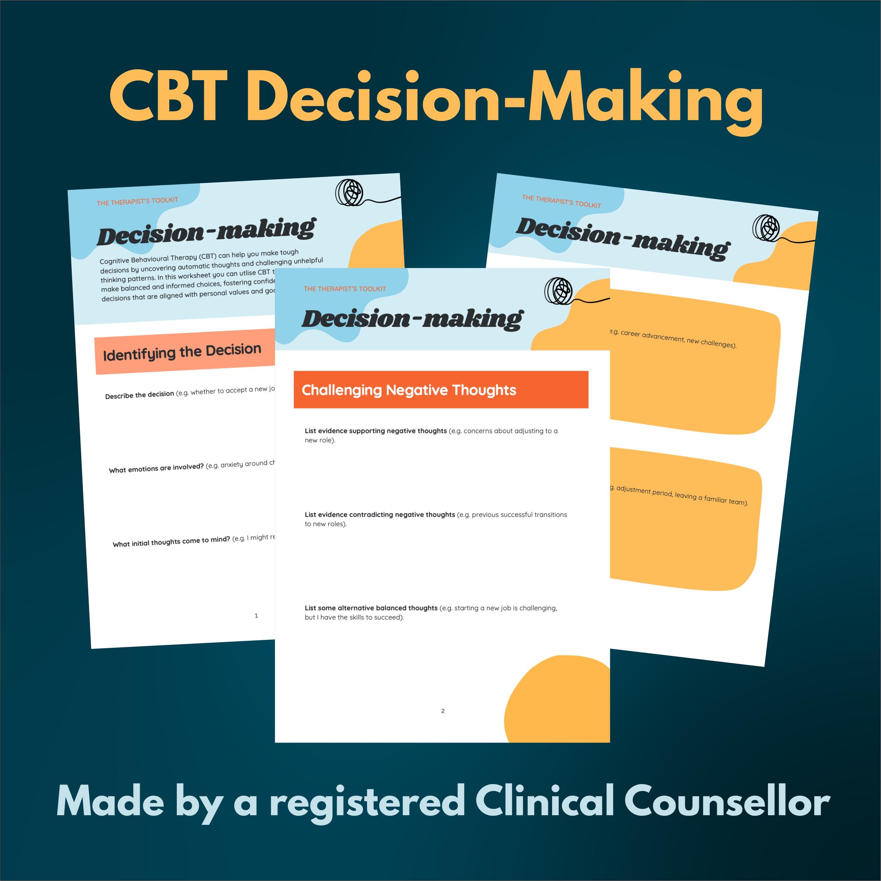 Therapy Worksheets, Therapy Tools, Psychology Resources, Decision ...