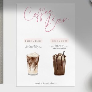 Menu de café para casamento, elegante, chique, minimalista, moderno