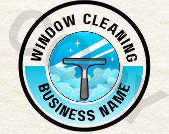 Logotipo de limpieza de ventanas personalizado: logotipo editable para empresa de limpieza de ventanas, logotipo profesional (PDF de Canva totalmente editable)