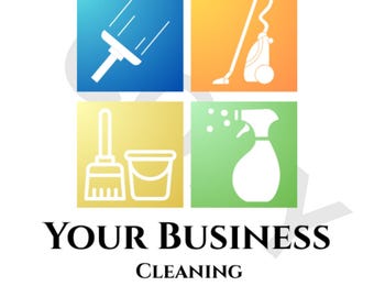 Logotipo editable para empresa de limpieza: Plantilla de Canva para logotipo editable / Marca moderna para empresa de limpieza