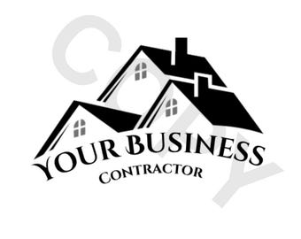 Plantilla de logotipo de construcción editable / Diseño de logotipo para contratista profesional: silueta de casa, diseño moderno (Canva editable)