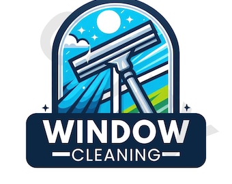 Logotipo de limpieza de ventanas editable: Plantilla promocional para empresa de limpieza (Canva, descarga digital)