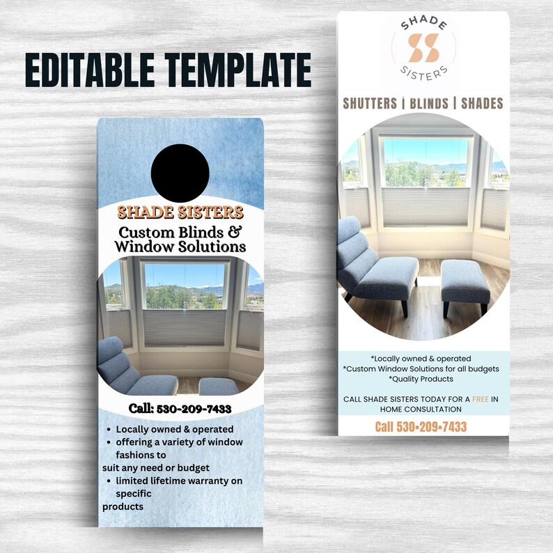Editable Door Hanger Template Canva Design for Small Business (digital