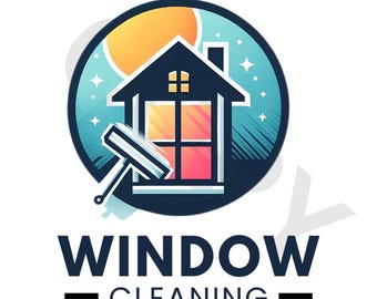 Logotipo de limpieza de ventanas editable: Plantilla de marca para empresa de limpieza profesional