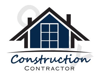 Logotipo de contratista de construcción: Diseño de casa editable, plantilla de Canva (descarga digital) / Logotipo personalizable / Casa y techo / Moderno