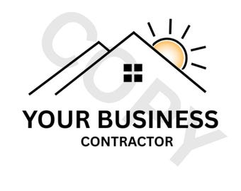 Plantilla de logotipo editable de Casa y Sol: Plantilla de logotipo editable de casa moderna / Marca para negocios inmobiliarios o de limpieza