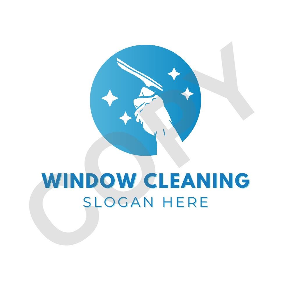 Fully Editable Window Cleaning LOGO | Squeegee Logo Design | Modern ...