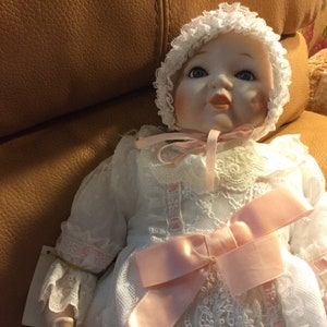 Vintage gorham porcelain baby doll collection play brahms lullaby