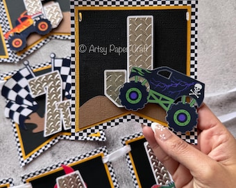 Monster Truck Banner, Monster Truck birthday decoration, truck banner, Monster truck party