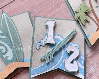 Half wave to One banner, The Big One highchair Banner, Retro surf birthday beach first birthday party, first wave birthday banner