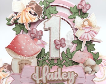 Fairy Birthday Cake topper Fairy party decorations fairy first birthday fairy birthday party fairy garden cake topper fairy birthday cake