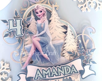 Frozen Inspired Cake topper princess party Elsa Birthday party ice princess Frozen Princess Ice castle Princess party
