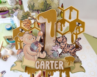 Classic Winnie the pooh Cake topper Winnie the pooh Birthday decor classic Winnie the pooh party pooh birthday cake