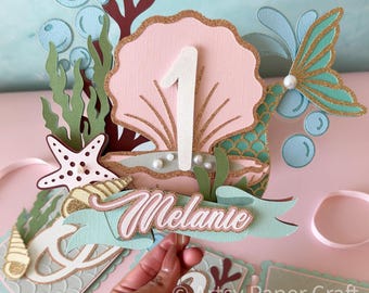 Mermaid Cake topper Mermaid party under the sea party mermaid tail under the sea cake topper Onder the sea party