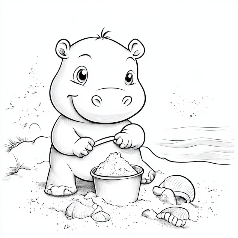 Moo Deng Coloring Page Example 4