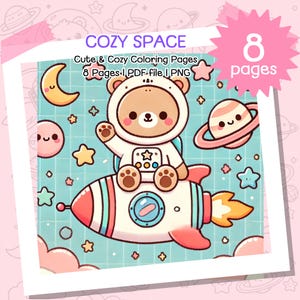 Cozy Moments Coloring, Kawaii Cozy Coloring, Coloring Pages for adults and kids, Cozy Kawaii, PDF Coloring Books Adult, Cozy Adult Coloring