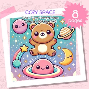 Cozy Moments Coloring, Kawaii Cozy Coloring, Coloring Pages for adults and kids, Cozy Kawaii, PDF Coloring Books Adult, Cozy Adult Coloring
