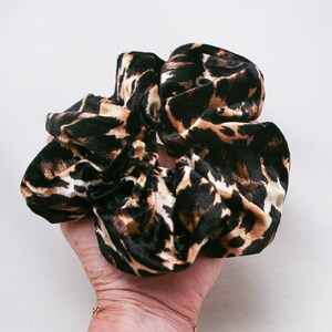 Extra large Hair Cloud Oversize Scrunchie in Animal Print Crushed Velvet, Scrunchies Hair Accessories Women Hair Accessories Retro Accessory image 6