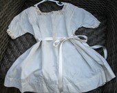 Ivory Antique Lace Baby Dress Vintage Cotton Little Girl Dress, Edwardian Baby Gown, Victorian Dress