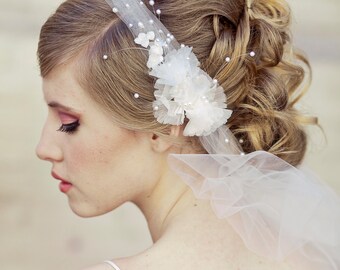 Birdcage Veil With Vintage Flower Spray Veil Wedding Headpiece Etsy