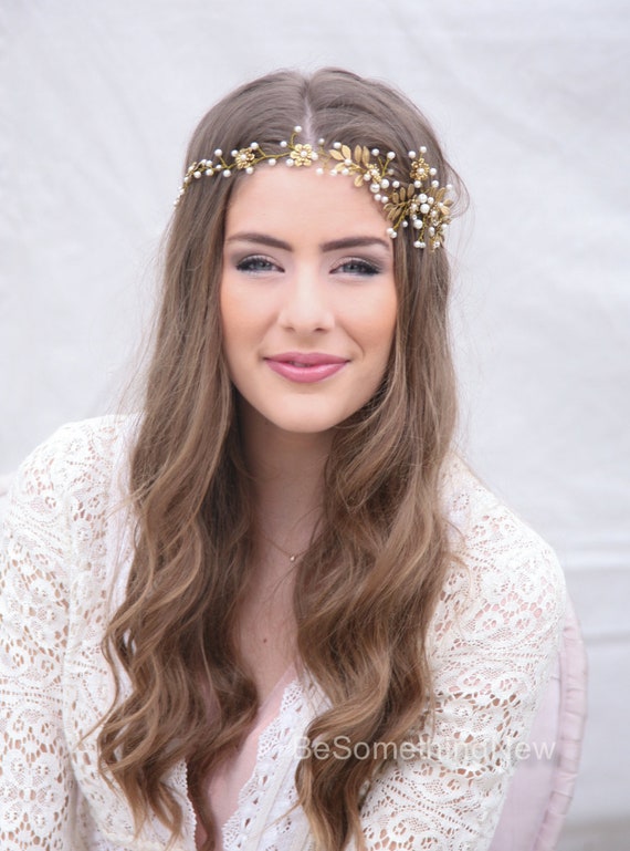 Bridal Flower Bendable Vine Hair Accessories Wired Beaded Headband  UKLL 