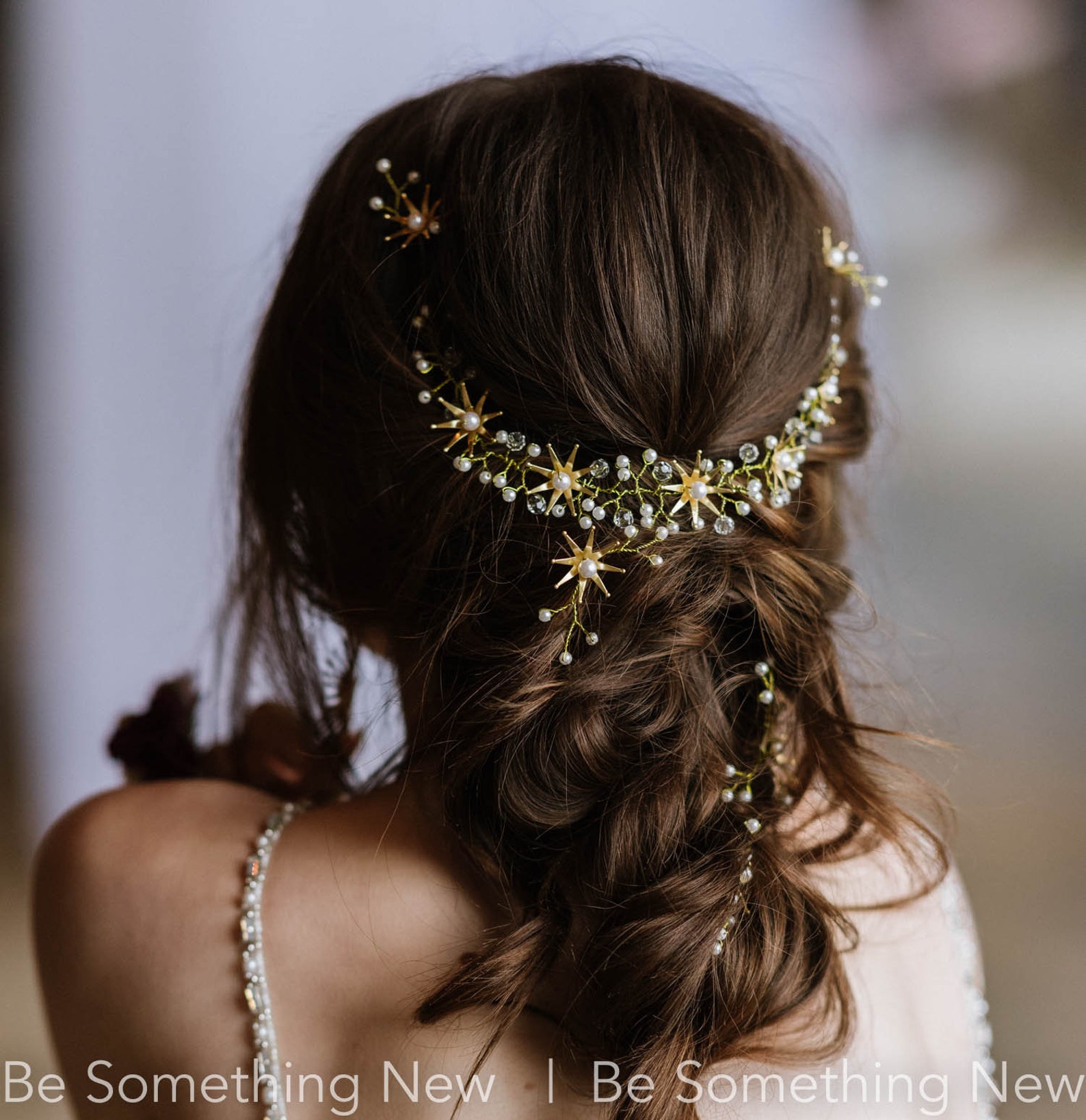 Rustic Gold Star Flower Wedding Crown Brass Flower Headpiece Etsy