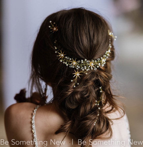 Flower crown metal Amazon.com : yuruyi Flower Crowns for Women with Pearl，Gold  main image 4