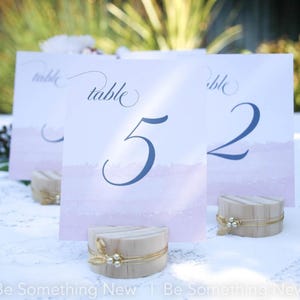 Wood Table Number Holders with Gold Leaf: Wedding Decor, Set of 4