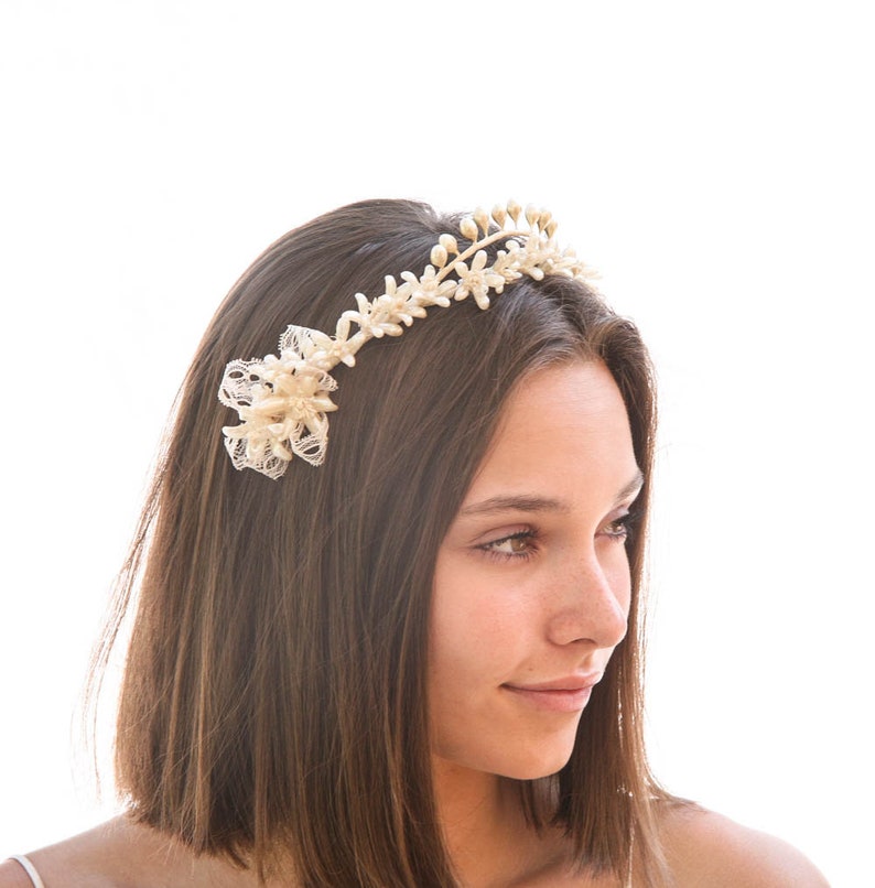 Antique Wax Flower Tiara Wedding Headpiece Vintage Wax Flower Etsy