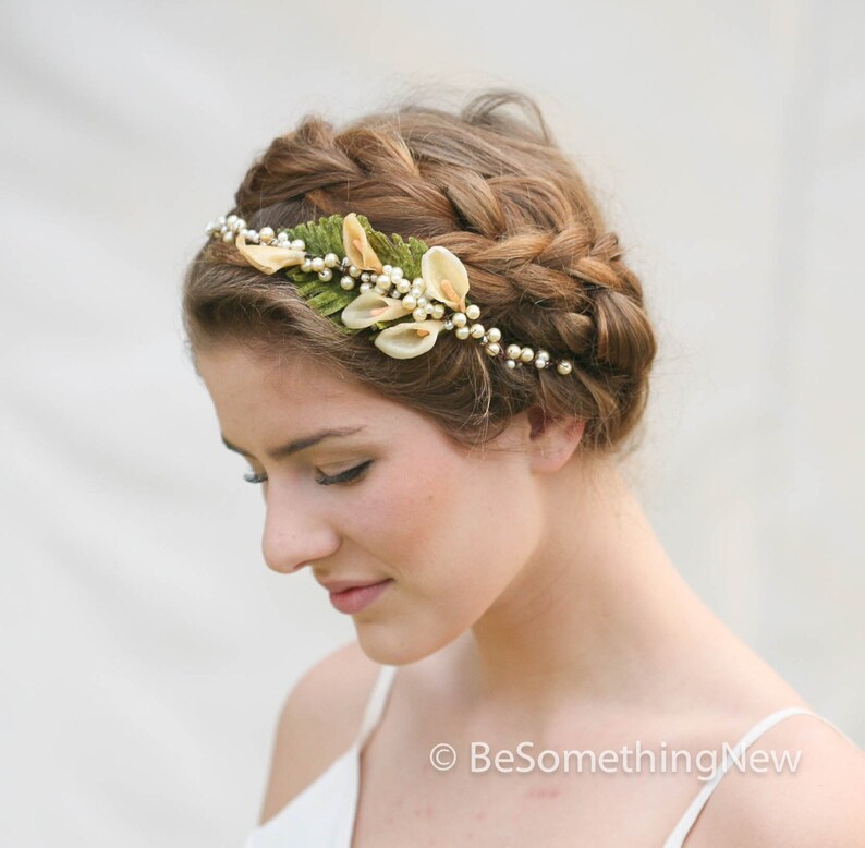 Vintage Wax Flower and Pearl Headpiece Vintage Wedding Etsy