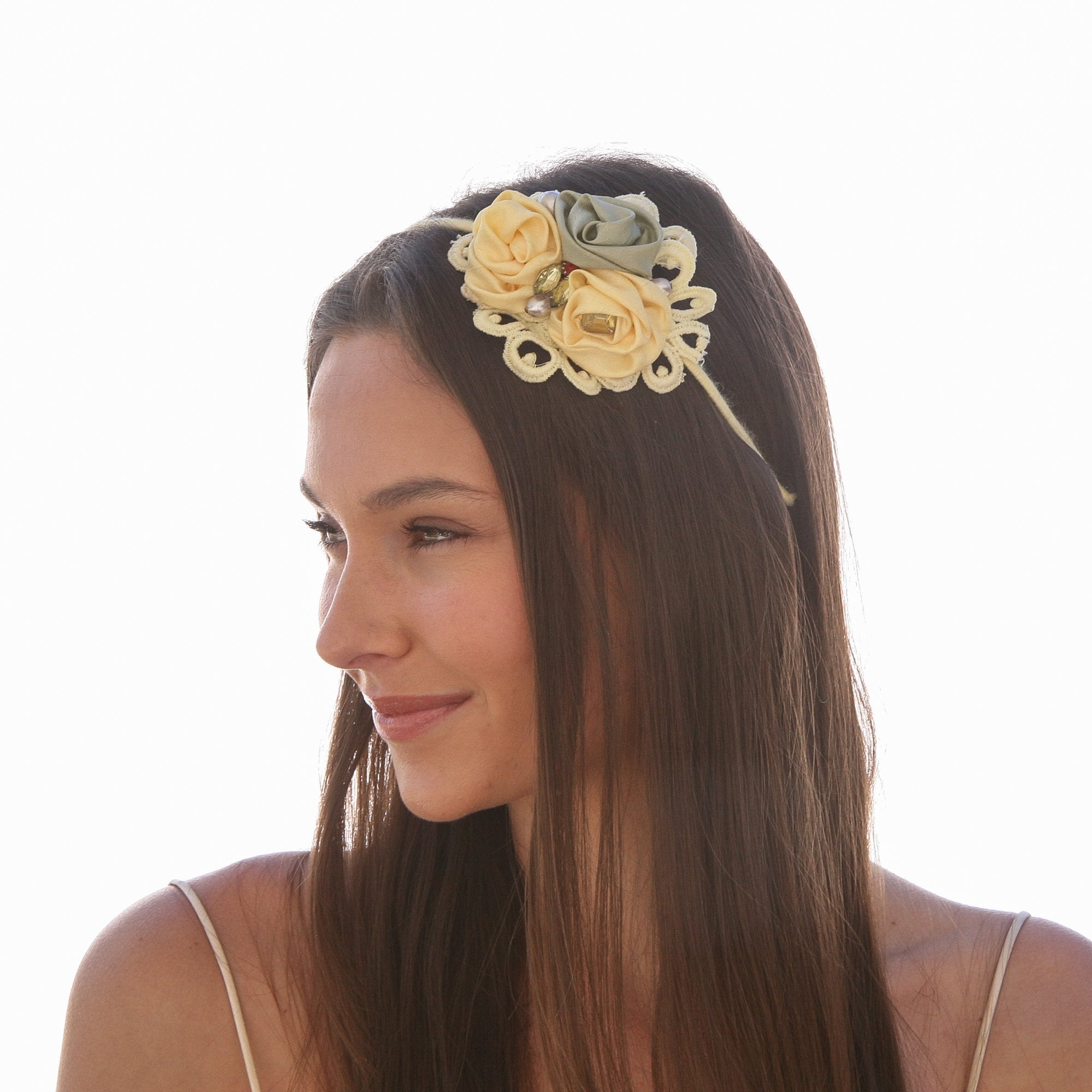Gold Floral Headband - Women\'s Hair Accessory Flower Headband for Women Hair Vine Gold Tone Leaf Headband  main image 2