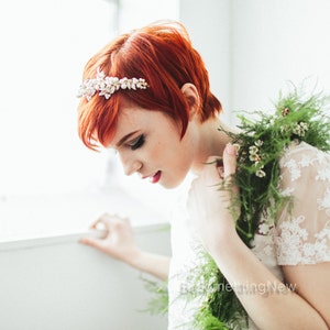 Vintage Jewelry and Ivory Pearl Wedding Tiara: Handmade Bridal Hair Accessory