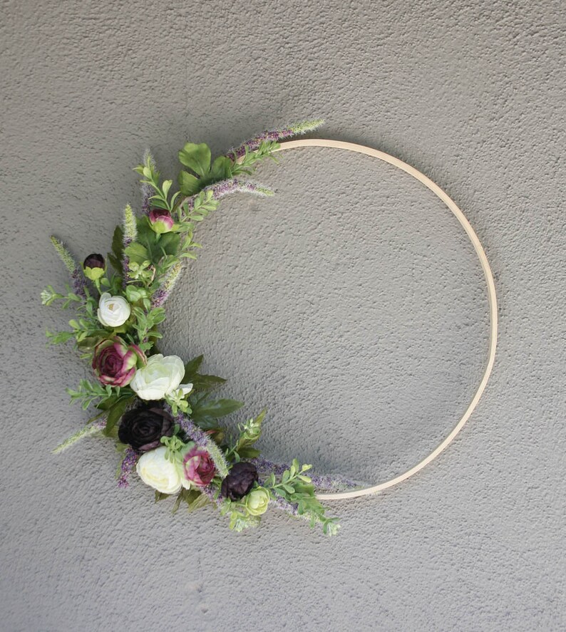 Wedding Hoops With Greenery And Wine Flowers Bridal Shower Etsy Wedding Hoops With Greenery And Wine Flowers Bridal Shower Etsy