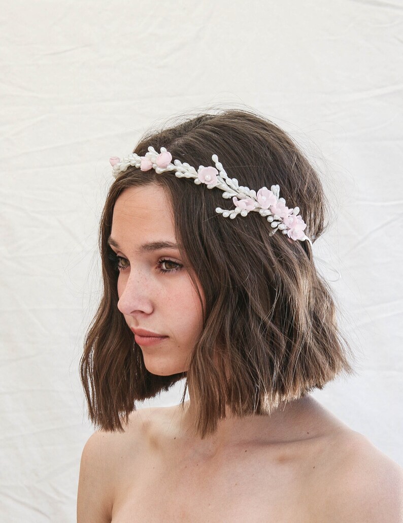 Cherry Blossom and Vintage Wax Flower Crown Wedding Headpiece Etsy