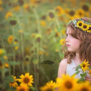 Flower Girl Basket with Sunflowers, Fern and Vintage Lace, Floral Basket for a Flower Girl Rustic Wedding Accessories, Easter Baskets image 9