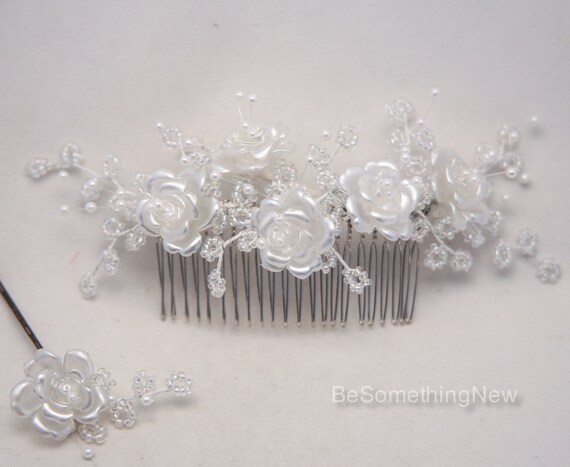 Vintage Lucite Rhinestone Hair Comb Vintage 40 main image 4