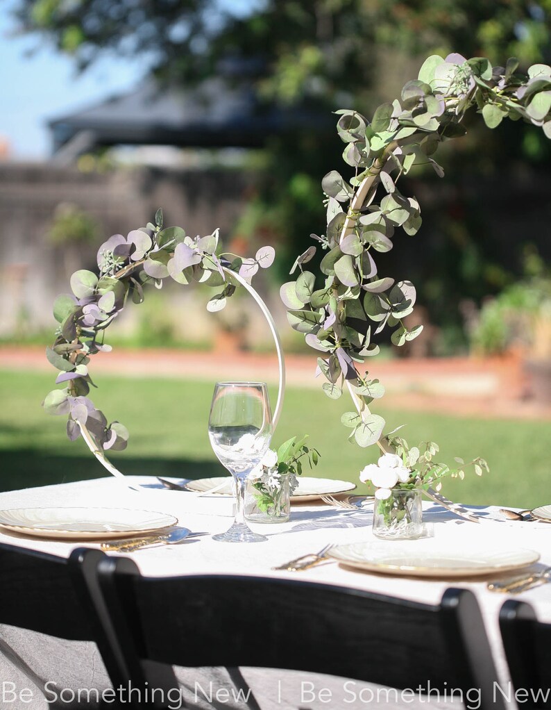 Wedding Hoops With Greenery Table Centerpiece Stand up Hoops Etsy