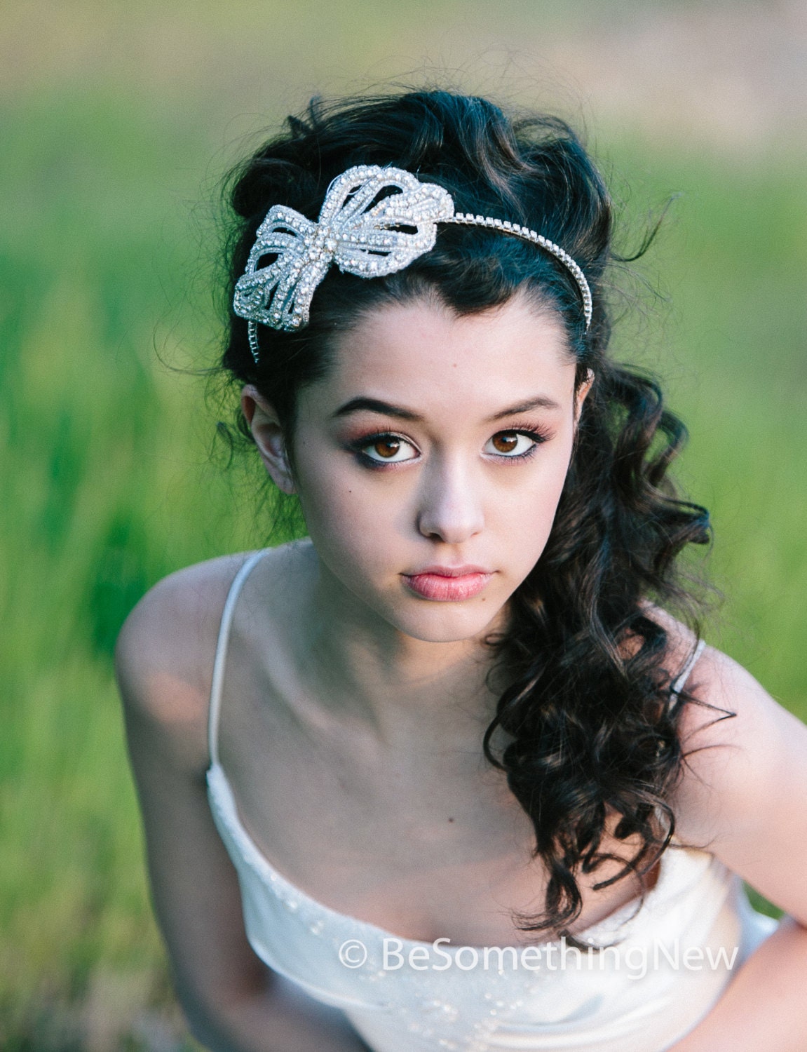 Rhinestone Bow Wedding Party Headband Bridal Tiara WLLHYF Bride Tiara Rhinestone Bride Headband Bride to Be  main image 4