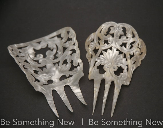 Vintage Spanish Wedding Comb: Ivory Celluloid Mantilla  display picture 3