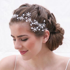 Beaded Bridal Headband: Vintage Sequin & Pearl Wedding Hair Vine