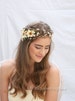 Rustic Floral Hair Vine of Ivory Daisies and Pearls, Beaded Woodland Wedding Hair Halo Flower Crown Boho Wedding Bridal Hair Wreath 