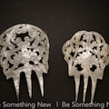 Vintage Spanish Wedding Comb: Ivory Celluloid Mantilla, Mother of Pearl Effect