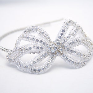 Wedding HairRhinestone Bow Headband, Bow Tiara, Bridal Head Piece, Wedding Rhinestone Headpiece, Wedding Headband image 3